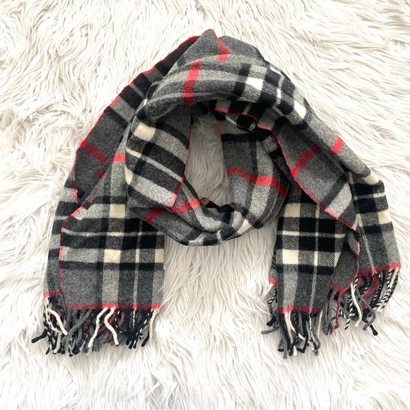 Vintage Tweedmill 100% lambswool made in Britain large plaid wrap scarf - Picture 5 of 7